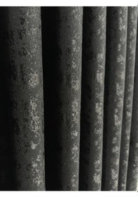 Resim Duman Desenli Siyah Jakarlı Fon Perde 1/2,5 Orta Sık Pile Siyah 