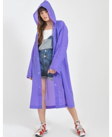 Resim Unisex Eva Kumaş Su Rüzgar Geçirmez Yağmurluk Mor 