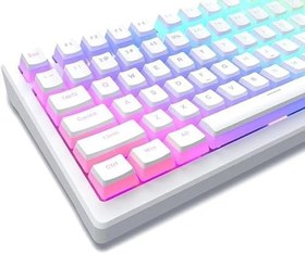 Resim SPELT 108 Tuş Universal Pudding Mekanik Klavye Tuş Takımı Kapağı Keycap Beyaz İngilizce Dizilimli 