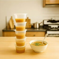 Resim 50’li Dondurucuya Uygun Saklama Kabı – 80 Ml İlik, Tavuk Suyu, Sos Ve İlaç Saklama Kabı 