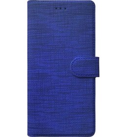 Resim Huawei Y7 2019 Uyumlu Kart Ve Para Bölmeli Standlı Cüzdanlı Kılıf - Mavi 