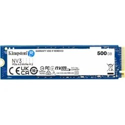 Resim Kingston NV3 500GB M.2 NVMe PCIe 4.0 SSD 6000 MB/s Okuma 2200 MB/s Yazma Hızı 