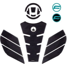 Resim Cf 250 Sr 2023 İle Uyumlu Kaydırmaz 14 Parça 6d Karbon Tank Pad Seti Gc15 KARBON 