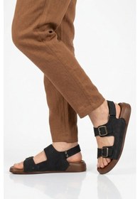 Resim Pierre Cardin Siyah Cırtlı Hafif Erkek Sandalet Pc-7924 M 