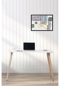 Resim Flora Max 120x65 Beyaz / Çalışma Masası / Bilgisayar Masası / Ders Çalışma Masası / Öğrenci Masası Beyaz 