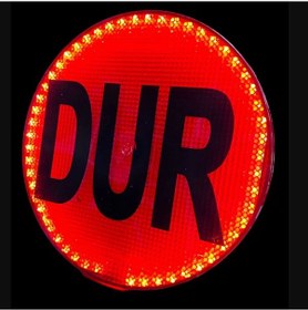 Resim Işıklı Servis Dur Levhası Ledli Dur Tabelası 30cm 