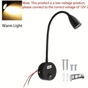 Resim Xuweiwei Rv Okuma Işığı 3w Sıcak Işık Duvara Monte Esnek Kaz Boynuzu Led Spot Dış Aydınlatma Dc12 24v Siyah 1 Adet 