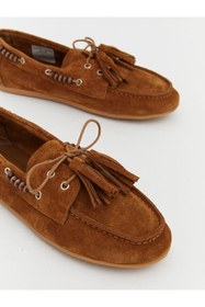 Resim LC Waikiki Kahverengi Süet Kadın Loafer Ayakkabı 