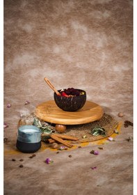 Resim Risus Top Ayaklı 25 Cm Ahşap Yuvarlak Pasta Sunum Servis Tabağı 