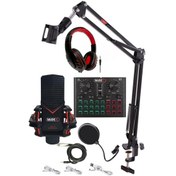 Resim Midex Gmx-1 Record Head Set Condenser Mikrofon Kulaklık Ses Kartı 