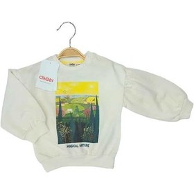 Resim Çikoby Kız Bebek Magical Nature Yazılı Sweatshirt-13560 Ekru 