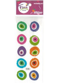 Resim Face Sticker Nazar Boncuğu 2,5 Cm 10'lu 1 Pak 