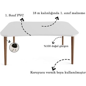 Resim Esma Orta Sehpa Ahşap Ayaklı Sehpa - Çam 