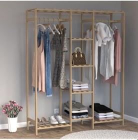 Resim Ahşap Gardırop, Masif Ahşap Dolap, Açık Dolap, Ahşap Açık Gardırop 150x40x180 Ahşap 