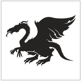 Resim Ejderha Folyo Sticker Derstv702 70cm Uzunluk Siyah 