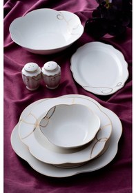 Resim Acar Noemi 6 Kişilik 29 Parça Porselen Yemek Takımı Beyaz 