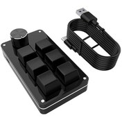 Resim Xindoker Tek Elle Kullanılabilir Rgb Aydınlatmalı Mini Mekanik Klavye - 6 Tuş + 1 Düğme, Makro Programlanabilir 