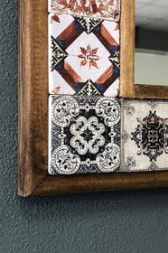 Resim Oscar Stone Decor Masif Çerçeveli Mozaik Taş Ayna 43 Cm X 43 Cm Ayn4040-020 