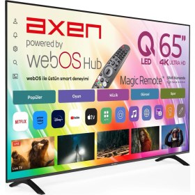 Resim Axen Ax65qmn252-0276 65" 165 Ekran UHD WebOS Smart Qled TV 
