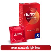 Resim Durex Yakın Hisset XL Geniş Fit 8 Adet Prezervatif 