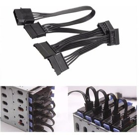 Resim Alfais 4355 Molex IDE 4 Pin To 5 Port Sata Power HDD Güç Çoklayıcı Kablosu 60 cm 