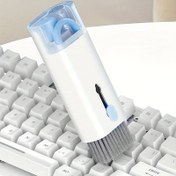 Resim 1 adet Çok Fonksiyonlu Dijital Ekipman Temizleme Kiti - Entegre Sprey Temizleyici ile Yumuşak Kıllı Fırça Seti, Klavye, Laptop, Kulaklık Portları, Cep Telefonu Toz Alma için Mikrofiber Uç, Elektriksiz 