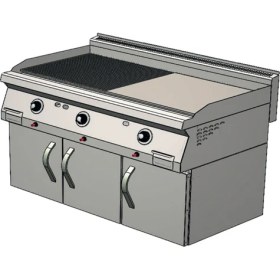 Resim CSA Karacasan 900 Seri Dolaplı 120 cm Doğalgazlı Yarı Kanallı Izgara(120x90x85Cm) 