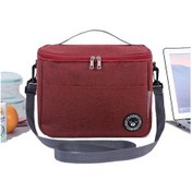 Resim Kırmızı Büyük Yalıtımlı Öğle Yemeği Çantası Yetişkin Çocuk Erkek Termal Serin Sıcak Gıda Saklama Kutusu L Kırmızı 