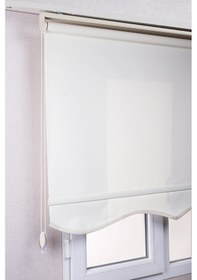 Resim Etekli Ekru Mat Polyester Kaliteli Güneşlik Stor Perde 