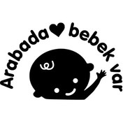 Resim Genel Markalar Arabada Bebek Var Sticker 10 X 6 Cm 