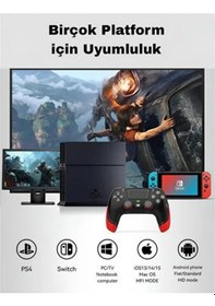 Resim Lobo Kablosuz Oyun Konsolu Gamepad Bluetooth Joystick Android Tv Switch Apple Uyumlu iOS Ps4 Ps3 Pc Titreşimli 