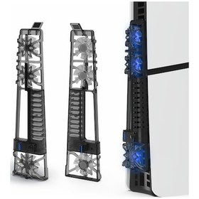 Resim Cbtx Jys P5175 Sony Uyumlu Ps5 Slim Soğutma Fanı Oyunu Konsolu Isı Disipasyonu Rgb Effehir Işık Soğutucu Fan 