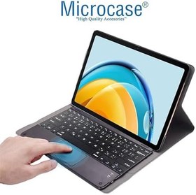 Resim Microcase Xiaomi Redmi Pad Se 11 inch Tablet Bluetooth Touchpad Klavye + Standlı Suni Deri Kılıf -BKK5 