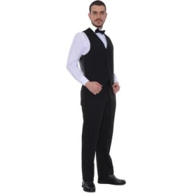 Resim Formteks Erkek Siyah Garson Şef Klasik Kumaş Pantolon 