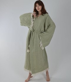 Resim Yeşil Müslin Kimono - STANDART 