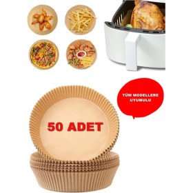Resim La Clem Airfryer Pişirme Kağıdı 50 Adet Hava Fritözü Airfryer Firitözü Airfryer Yağsız Firitöz Pişirme 