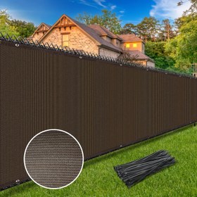 Resim Dayanıklı mahremiyet koruma çiti - 152.4 cm x 15.24 metre, bahçeler, teraslar ve arka bahçeler için uygun, fermuarlı bağcıklarla - Noel ve Yeni Yıl hediyesi için ideal 
