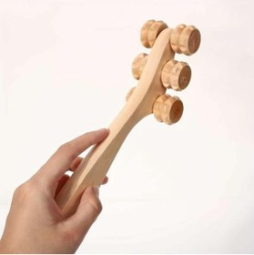 Resim Miamantra ASMR Sırt ve Vücut Masaj Aleti Ahşap 6 Tekerlekli Masaj Aleti 