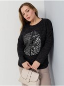 Resim Aribella Kalın Kazak Büyük Beden 321914581 Koyu Gri 