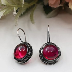 Resim Özel Tasarım Lal Taşlı Sarma Gümüş Set Rose Gold - Gümüş 
