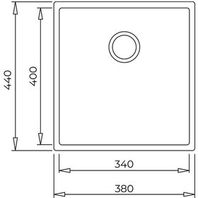 Resim Teka Square 34.40 Tg Tek Hazneli Tezgahaltı Tegranite Eviye - Parlak Krem - 115230033 
