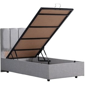 Resim Setaymobilya Baza, Tek Kişilik Defne Baza+Başlık +Comfort Yatak Seti, Açık Gri 