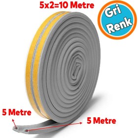 Resim Nzb Kapı Pencere Bandı Fitili Gri Renk Yapışkanlı Gri Soğuk Izolasyon Bant 5x2=10 Metre 