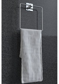 Resim Karteya Yapışkanlı Gümüş Rulo Havluluk Wc Kağıtlık Ve Kare Havluluk Banyo Mutfak 3'lü Set Krom 