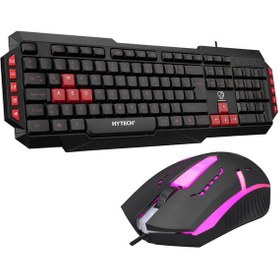 Resim HYTECH HYK-46 GAMY COMBO SİYAH USB KIRMIZI TUŞLU Q GAMİNG OYUNCU KLAVYE + MOUSE SET 