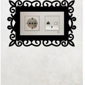Resim Şık Desen Tasarım 2li Priz Çerçevesi İç Ölçü 15,5x8,4 Cm 2li Dekoratif Priz Çerçeve - Duvar Susu Siyah 