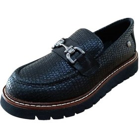 Resim Mammamia D25ka-3240 Kadın Hakiki Deri Baskılı Tokalı Casual Günlük Ayakkabı Siyah Kroko Krem 