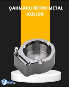 Resim Epilons Yuvarlak Çakmaklı Küllük Dayanıklı Metal Yapı 