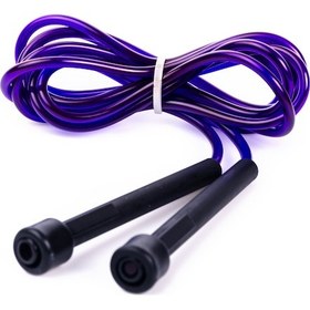 Resim Şeffaf İp Atlama Halatı - Fitness Kondisyon Egzersiz İpi Mor 