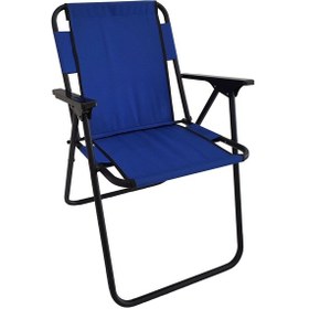 Resim Kamp Sandalyesi Katlanır Sandalye Piknik Sandalyesi Plaj Sandalyesi Mavi Mavi 
